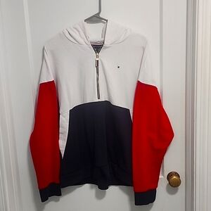Tommy Hilfiger color block quarter zip hoodie